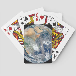Die ganze Erde, die die östliche Hemisphäre zeigt. Spielkarten