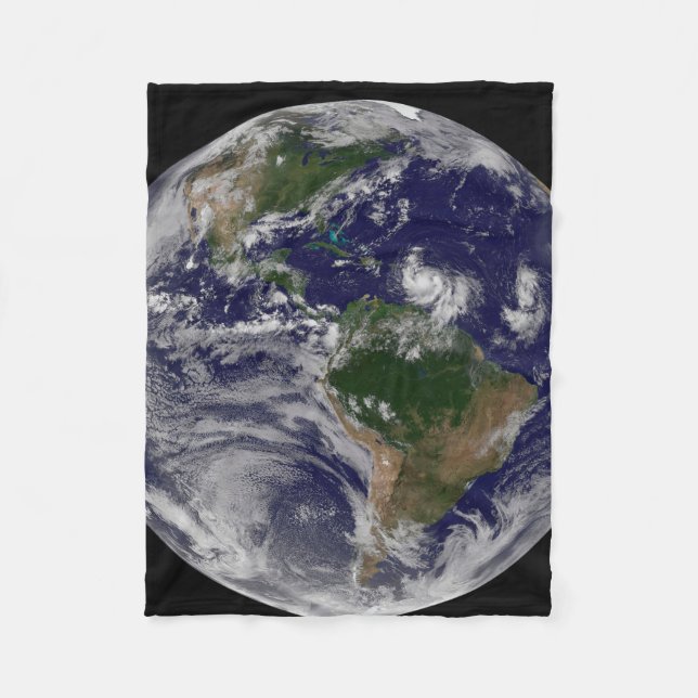 Die ganze Erde mit tropischen Stürmen im Atlantik Fleecedecke (Vorderseite)