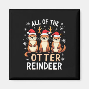 Die ganze Otter Rentier Xmas Weihnachtsmannmütze F Magnet