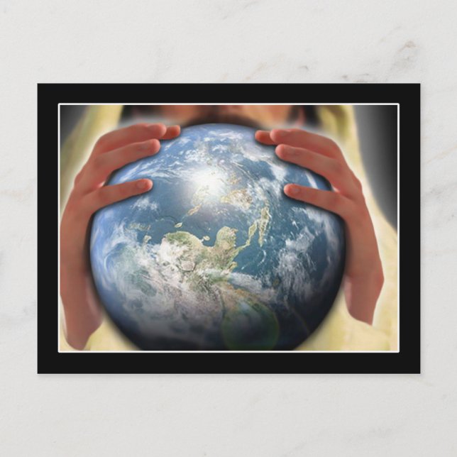 Die ganze Welt in seinen Händen Postkarte (Vorderseite)