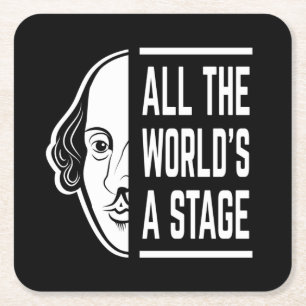 Die ganze Welt ist Bühne Thespian Shakespeare Zita Rechteckiger Pappuntersetzer