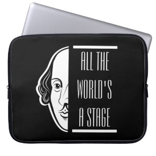 Die ganze Welt ist eine Bühne Shakespeare Zitat Th Laptopschutzhülle