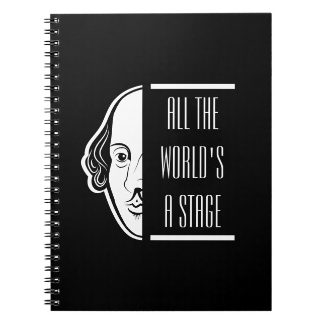 Die ganze Welt ist eine Bühne Shakespeare Zitat Th Notizblock (Vorderseite)