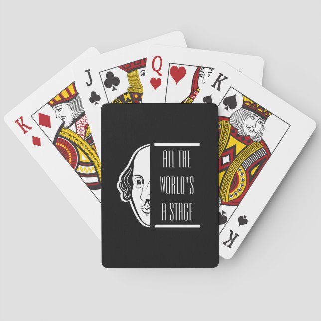 Die ganze Welt ist eine Bühne Shakespeare Zitat Th Spielkarten (Rückseite)