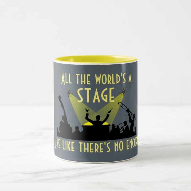 Die ganze Welt ist eine Bühne Zweifarbige Tasse (Mittel)