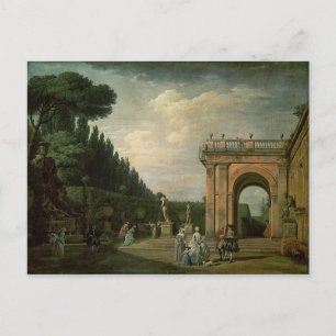 Die Gärten der Villa Ludovisi, Rom, 1749 Postkarte