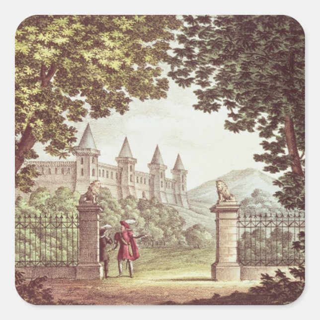 Die Gärten von Windsor Castle Quadratischer Aufkleber (Vorderseite)