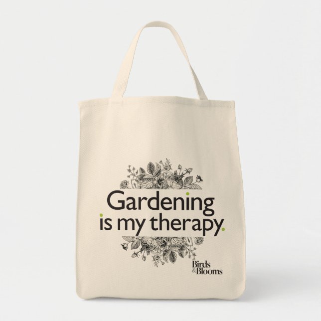 Die Gartenarbeit ist meine Therapie Tragetasche (Vorne)