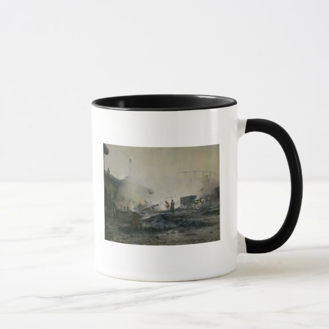 Die Gas-Fabrik bei Courcelles, 1884 Tasse (Rechts)