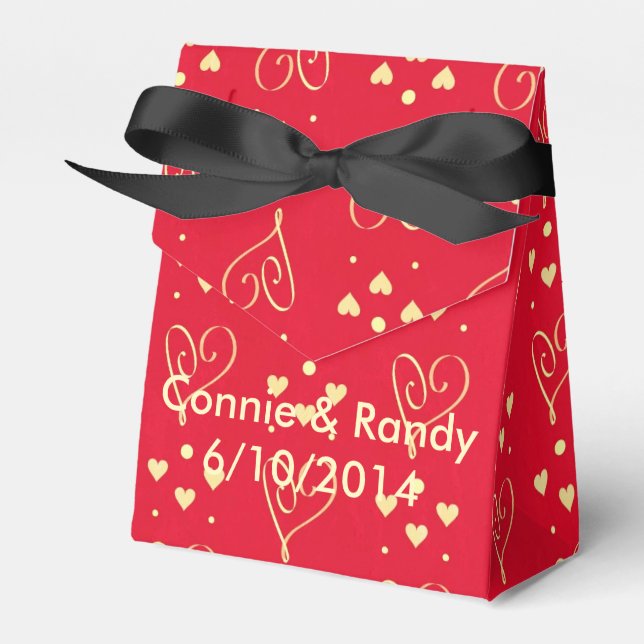 Die Gastgeschenk Hochzeit des eleganten Rot- und G Geschenkschachtel (Vorderseite)