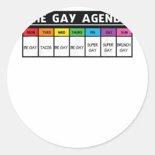 Die Gay-Agenda - LGBT-Stolz Runder Aufkleber