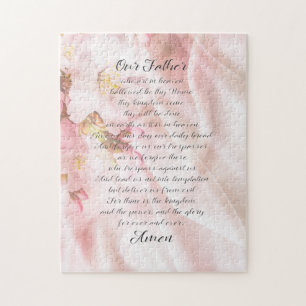 Die Gebetsschrift des Herrn wird in Soft Pink Flor