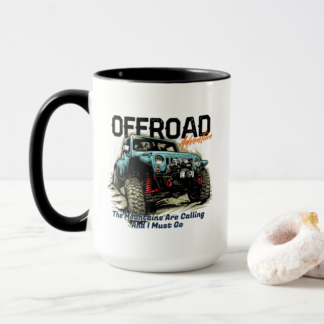 Die Gebirge mit vier Rädern anpassen Tasse (Mit Donut)