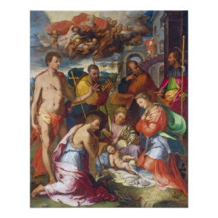Die Geburt Christi, 1534 (Öl auf Platte) Poster