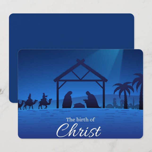 Die Geburt Christi Feiertagskarte (Vorne/Hinten)
