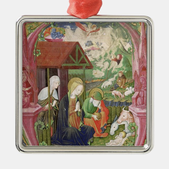 Die Geburt Christi, italienische Nordschule Ornament Aus Metall (Vorne)