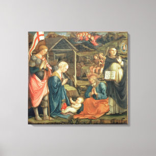 Die Geburt Christi mit SS. Michael und Dominic, Leinwanddruck