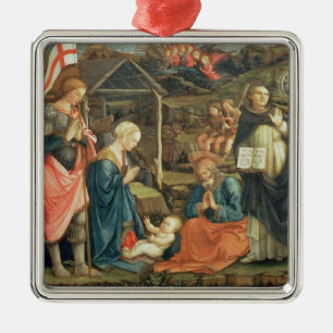 Die Geburt Christi mit SS. Michael und Dominic, Ornament Aus Metall