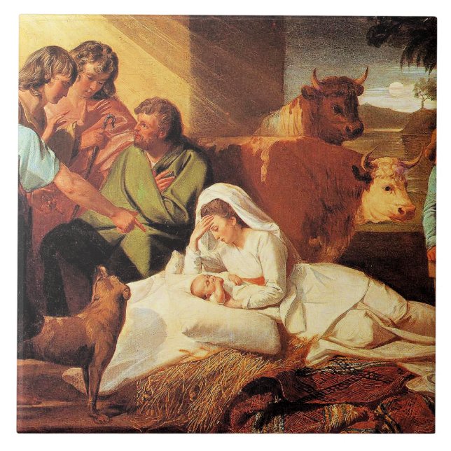 Die Geburt Christi von John Singleton Copley Fliese (Vorderseite)