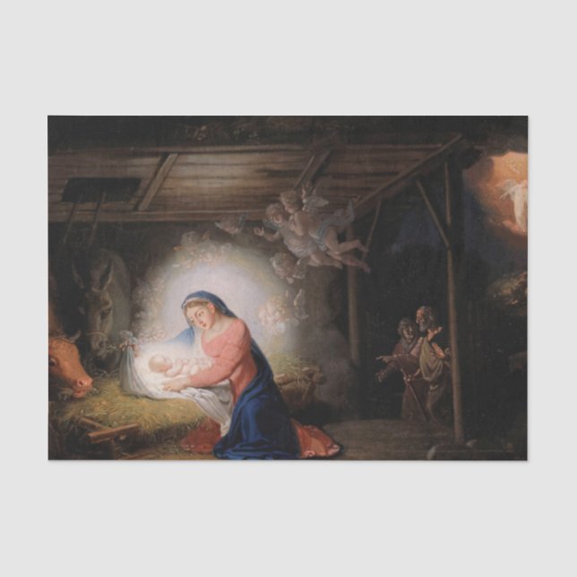 Die Geburt Christi (von Wladimir Borovikowski) Seidenpapier (Vorderseite)