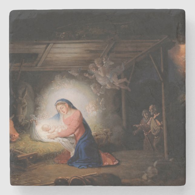 Die Geburt Christi (von Wladimir Borovikowski) Steinuntersetzer (Vorderseite)