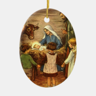 Die Geburt Christi - Weihnachtsverzierung Keramikornament