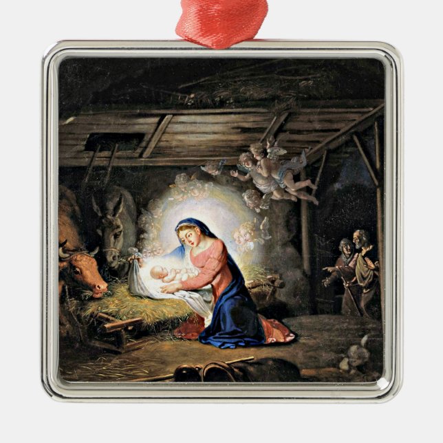 Die Geburt Christi - Wladimir Borovikowski Ornament Aus Metall (Vorne)