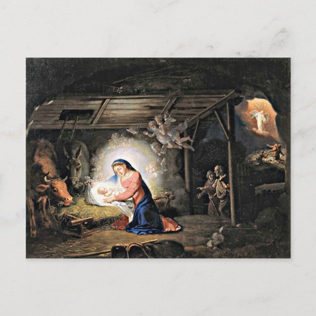 Die Geburt Christi - Wladimir Borovikowski Postkarte (Vorderseite)