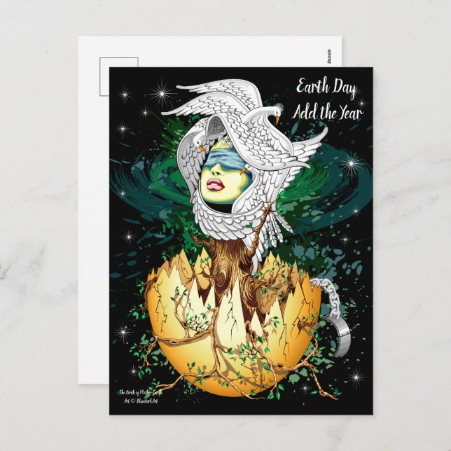 Die Geburt der Mutter Erde Feiertagspostkarte (Vorne/Hinten)
