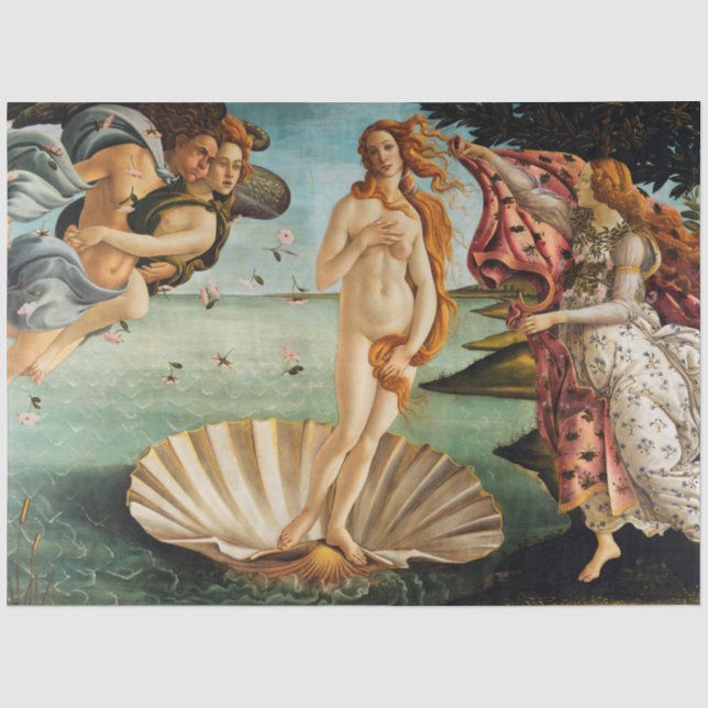 Die Geburt der Venus (Detail), Sandro Botticelli Seidenpapier (Vorderseite)
