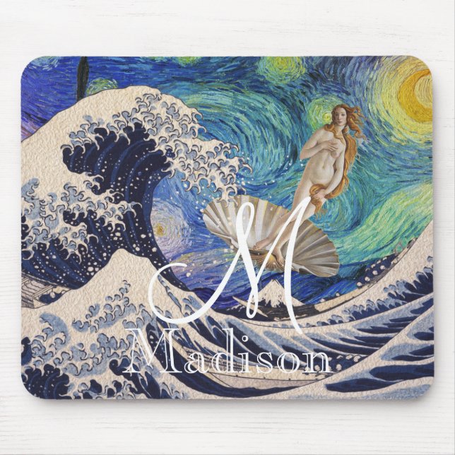 Die Geburt der Venus in der Großen Welle Mousepad (Vorne)