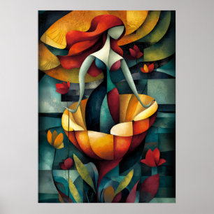 Die Geburt der Venus - Minimalistische kubistische Poster