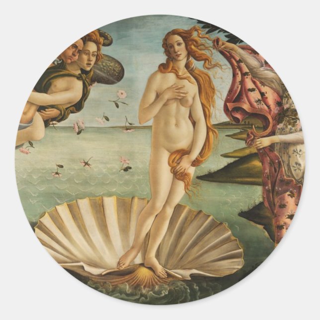 Die Geburt der Venus Runder Aufkleber (Vorderseite)