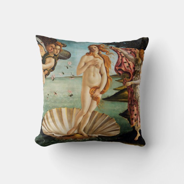 Die Geburt der Venus, Sandro Botticelli, 1485 Kissen (Vorderseite)
