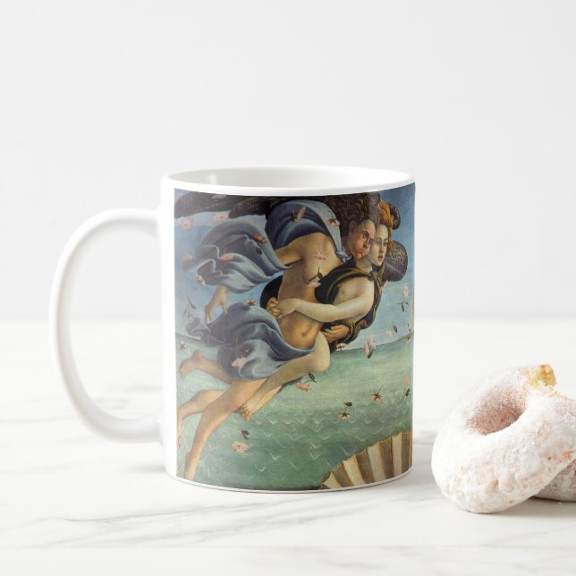 Die Geburt der Venus von Sandro Botticelli Kaffeetasse (Mit Donut)