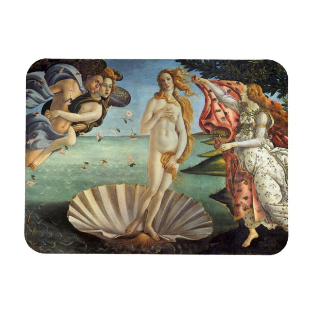 Die Geburt der Venus von Sandro Botticelli Magnet (Horizontal)