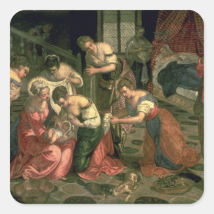 Die Geburt des Johannes des Taufers, 1550-59 Quadratischer Aufkleber