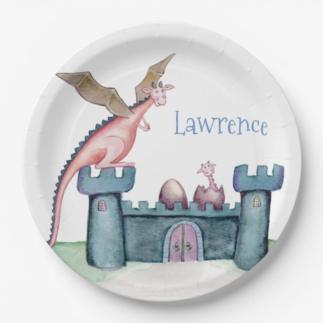 Die Geburt eines kleinen Drachen Pappteller (Vorderseite)