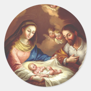 Die Geburt Jesu Christi Runder Aufkleber