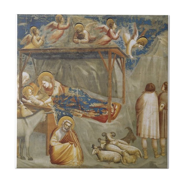 Die Geburt Jesu Christi von Giotto Fliese (Vorderseite)