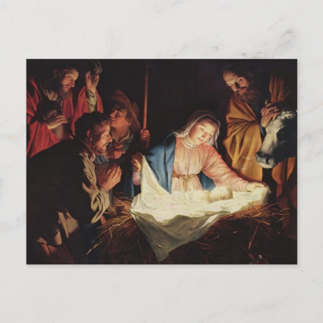 Die Geburt Jesu - Gerard van Honthorst Postkarte (Vorderseite)