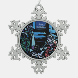 Die Geburt Jesu Schneeflocken Zinn-Ornament