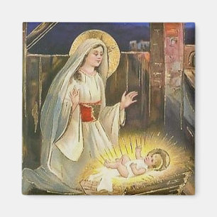 Die Geburt Jesu Vintage Magnet