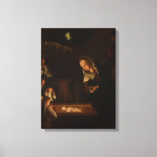 Die Geburt Jesu, Weihnachten, in der Nacht Leinwanddruck