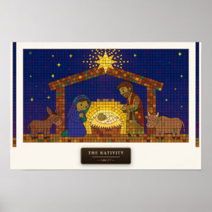 Die Geburt Jesu — Würfelmosaik Poster