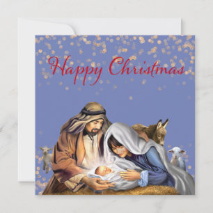 Die Geburt mit Maria, Joseph und dem Baby Jesus Feiertagskarte