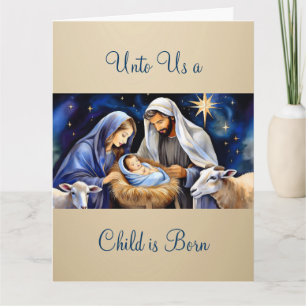 Die Geburt von Baby Jesus Weihnachtsgrüße Karte