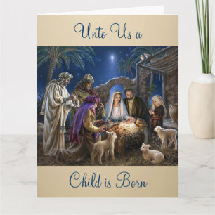 Die Geburt von Baby Jesus Weihnachtsgrüße Karte