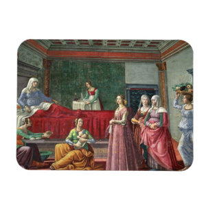 Die Geburt von Johannes der Baptist (Fresko) Magnet
