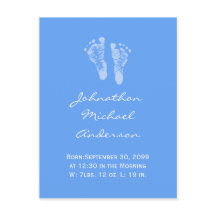 Die Geburtsankündigung von Boy Blue Baby Footprint